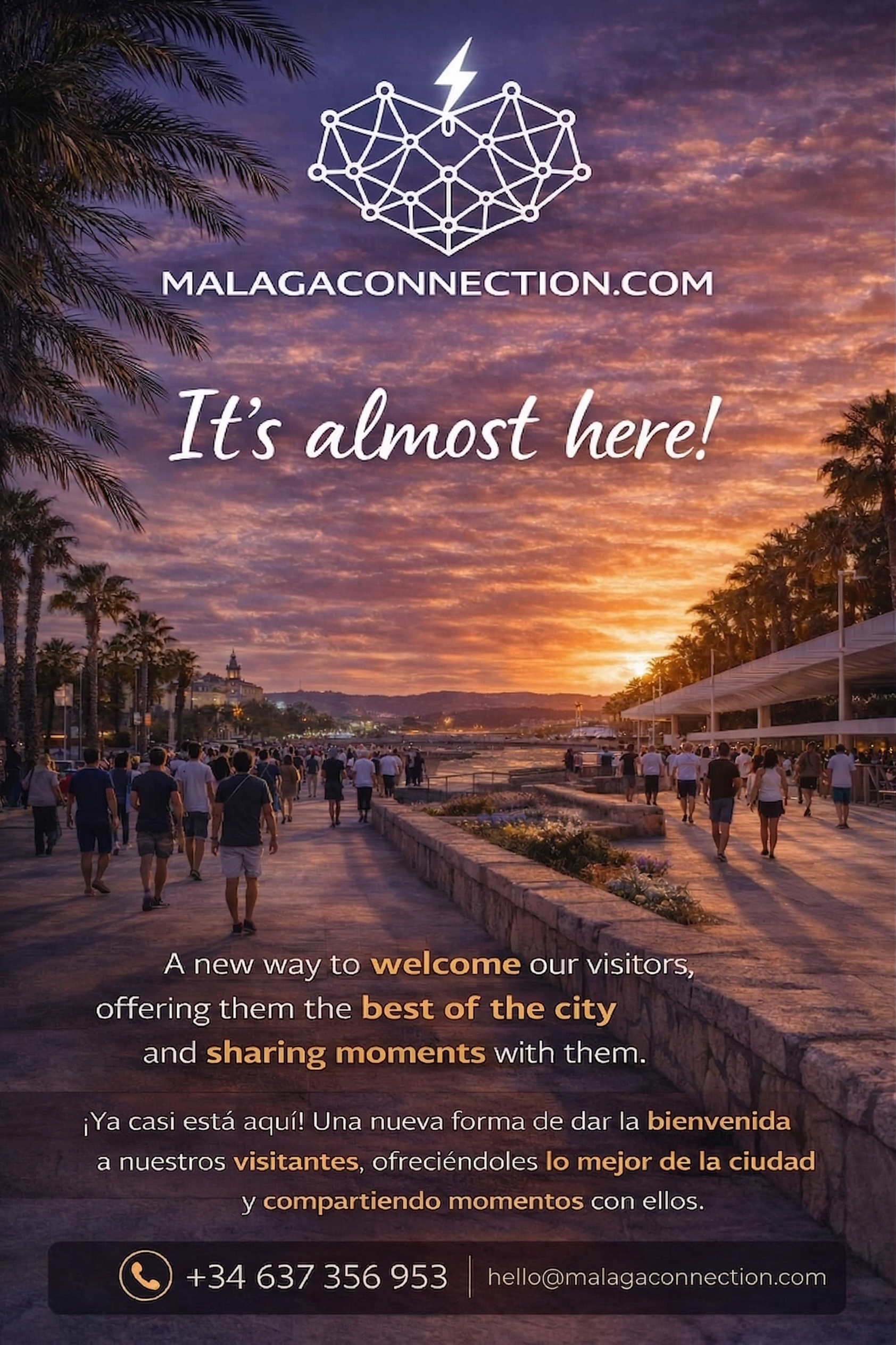 Málaga Connection — Coming Soon. A new way to welcome our visitors, offering them the best of the city and sharing moments with them.